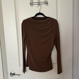 Brown long sleeve top